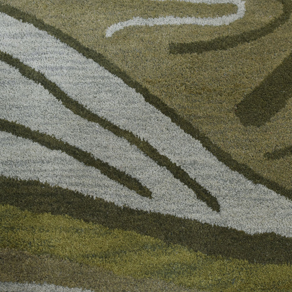 hand-tufted-wool-Square-rug-abstract-green-closeup-2