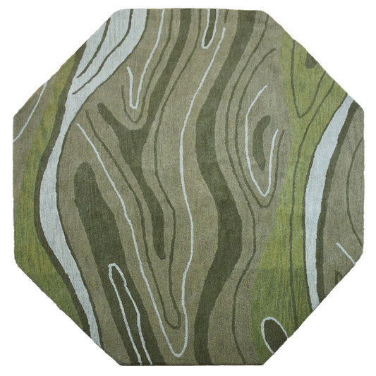 hand-tufted-wool-Octagon-rug-abstract-green-side-1