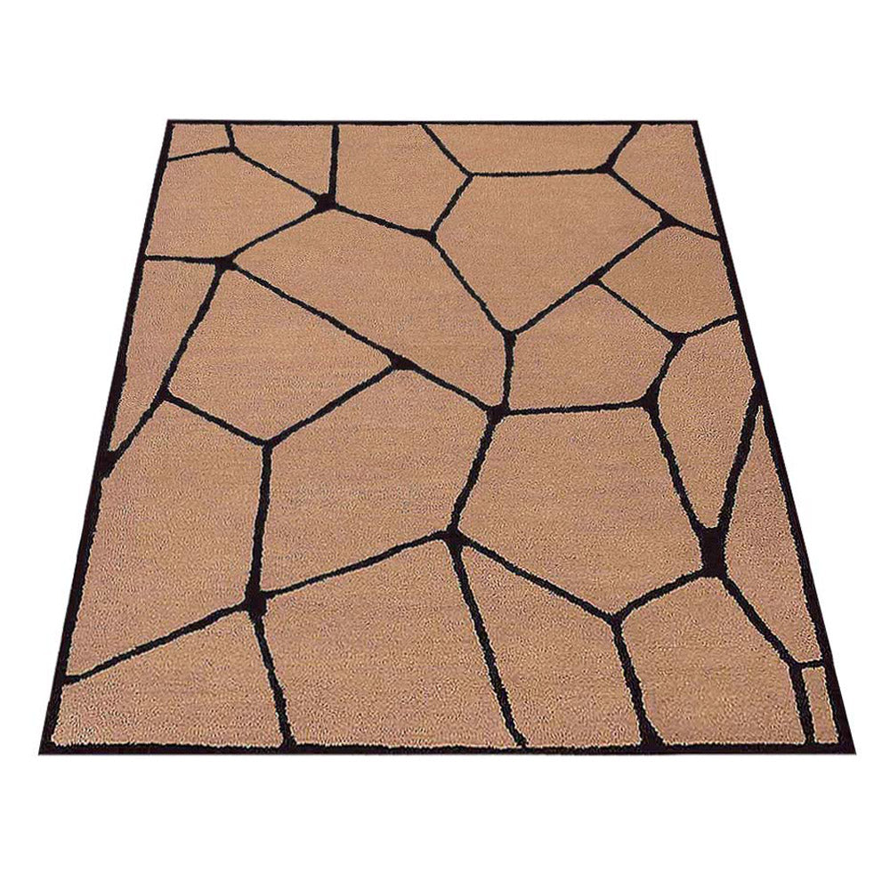 Hand Tufted Wool Rectangle Area Rug Contemporary Beige Black K00692