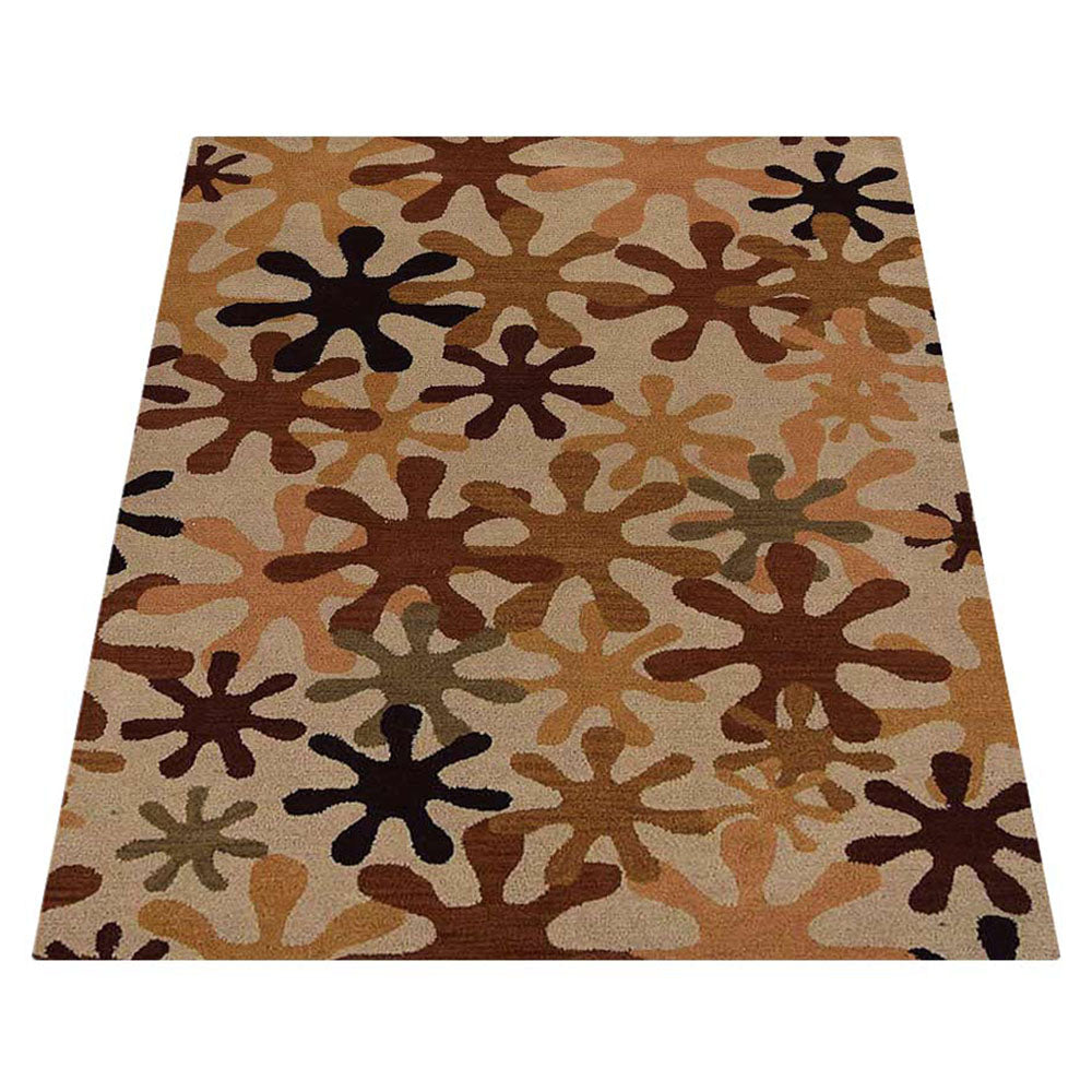 Hand Tufted Wool Area Rug Contemporary Cream K00699