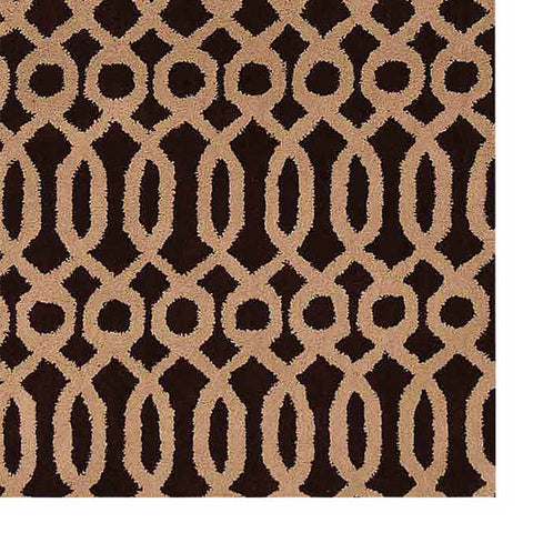 Hand Tufted Wool Rectangle Area Rug Contemporary Brown Beige K00734
