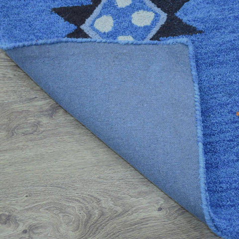 Hand Tufted Wool Area Rug Oriental Light Blue K00S07