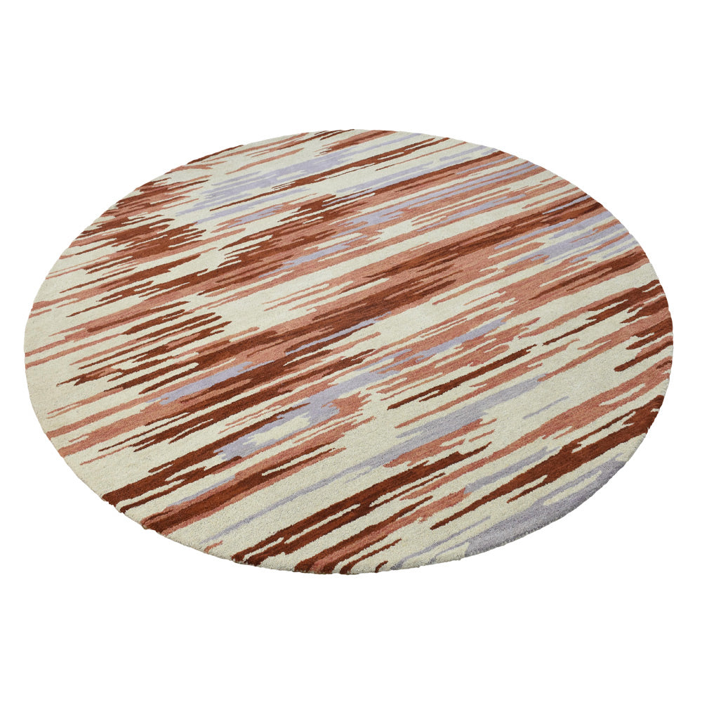 Hand Tufted Wool Round Area Rug Abstract Multicolor K00S14