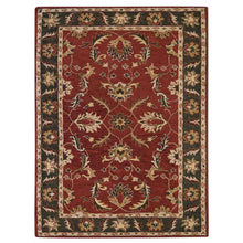 Hand-Tufted-Oriental-wool-rug- red-green-side-1