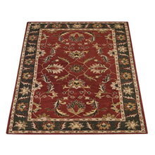 Hand-Tufted-Oriental-wool-rug- red-green-side-3