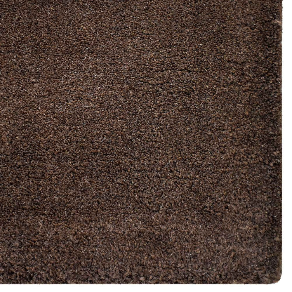 Hand Tufted Wool Area Rug Geometric Brown Beige K03096
