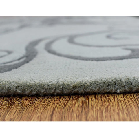 Hand Tufted Wool Area Rug Contemporary Charcoal Silver K03101