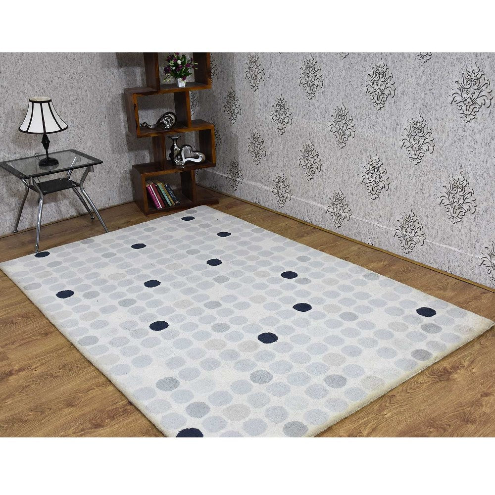 Hand Tufted Wool Area Rug Contemporary Cream K03102