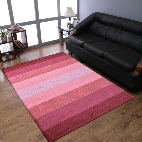 Hand Tufted Wool Area Rug Contemporary Red K03105