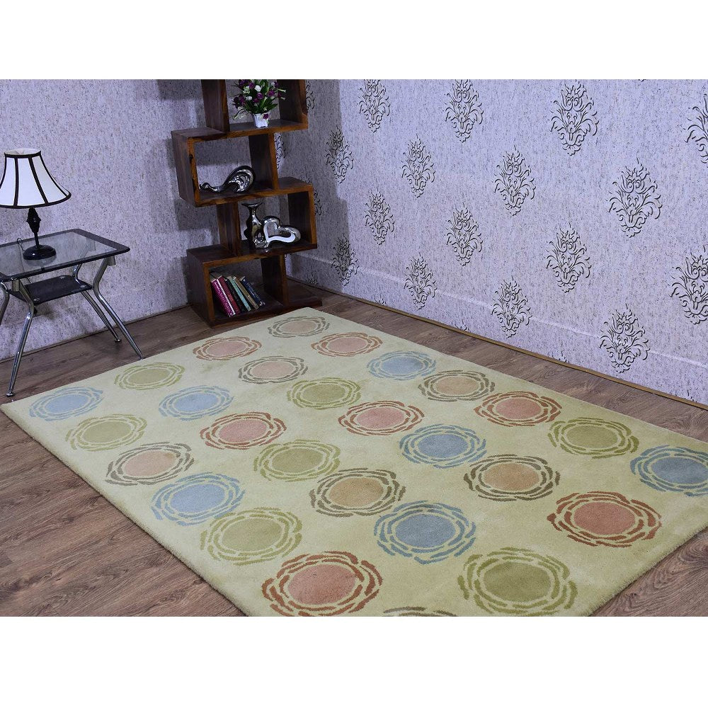 Hand Tufted Wool Area Rug Contemporary Multicolor K03123