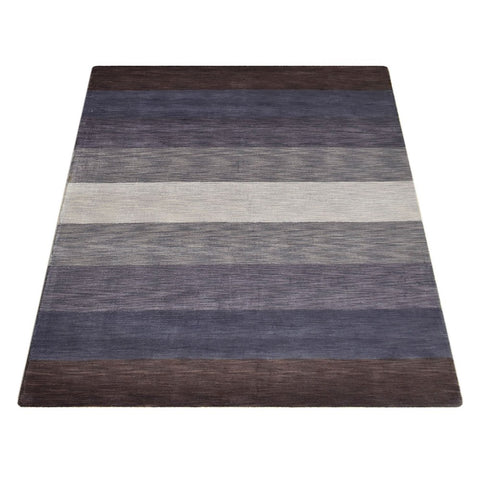 Hand Tufted Wool Area Rug Striped Multicolor K03135