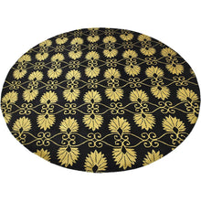 hand-tufted-wool-round-area-rug-floral-black-gold-side 2