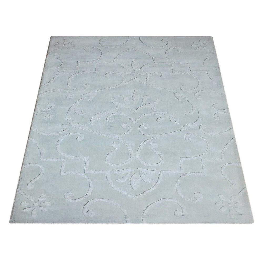 hand-tufted-wool-area-rug-contemporary-light-green-Side 1