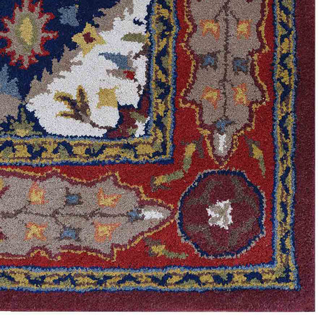 Hand Tufted Wool Area Rug Oriental Multicolor K04027
