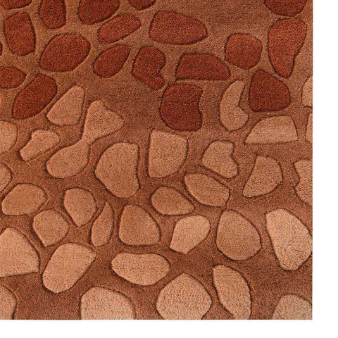 Hand Tufted Wool Area Rug Abstract Red Beige K04038
