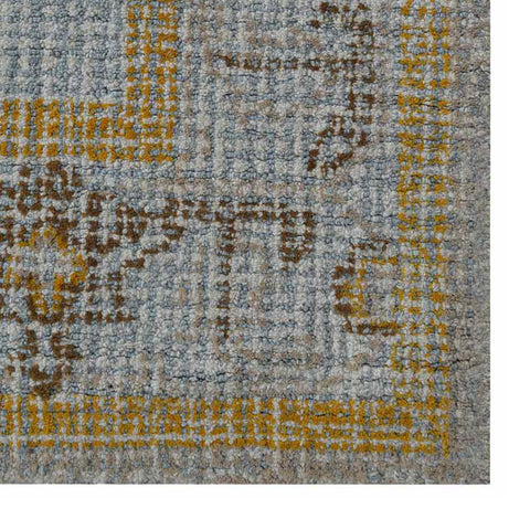 Hand Tufted Wool Area Rug Oriental Light Blue Gold K04057