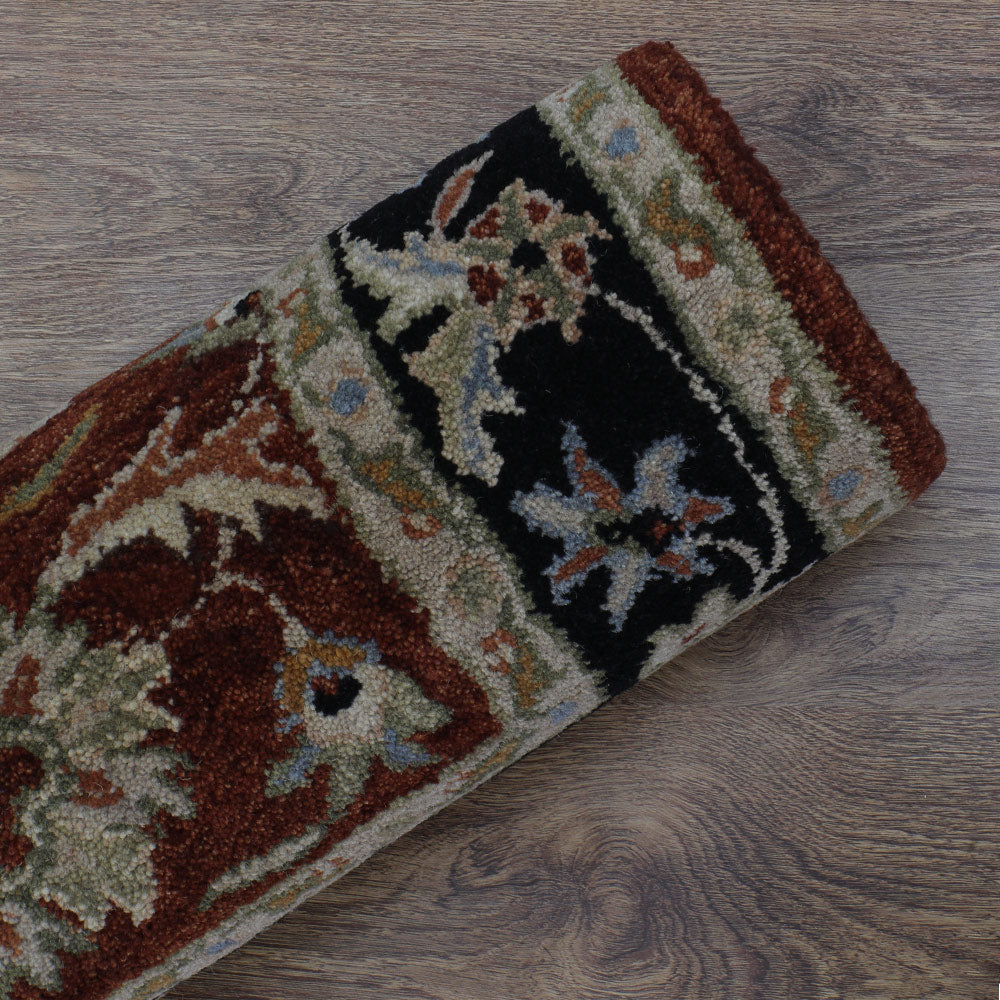 hand-tufted-wool-area-rug-oriental-red-black-closeup 3