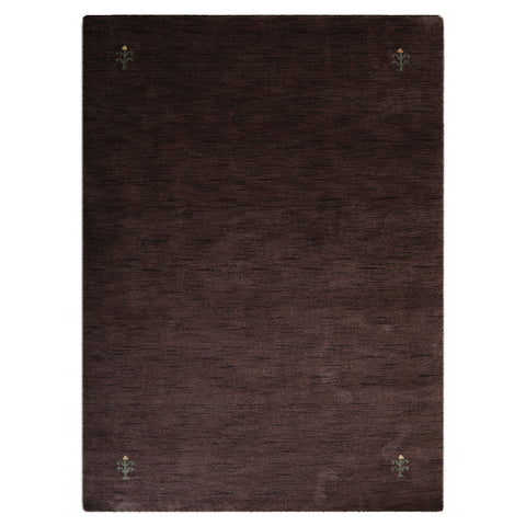 Hand Knotted Loom Wool Rectangle Area Rug Contemporary Brown L00099