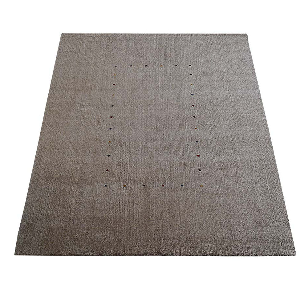 Hand Knotted Loom Wool Rectangle Area Rug Contemporary Beige L00105