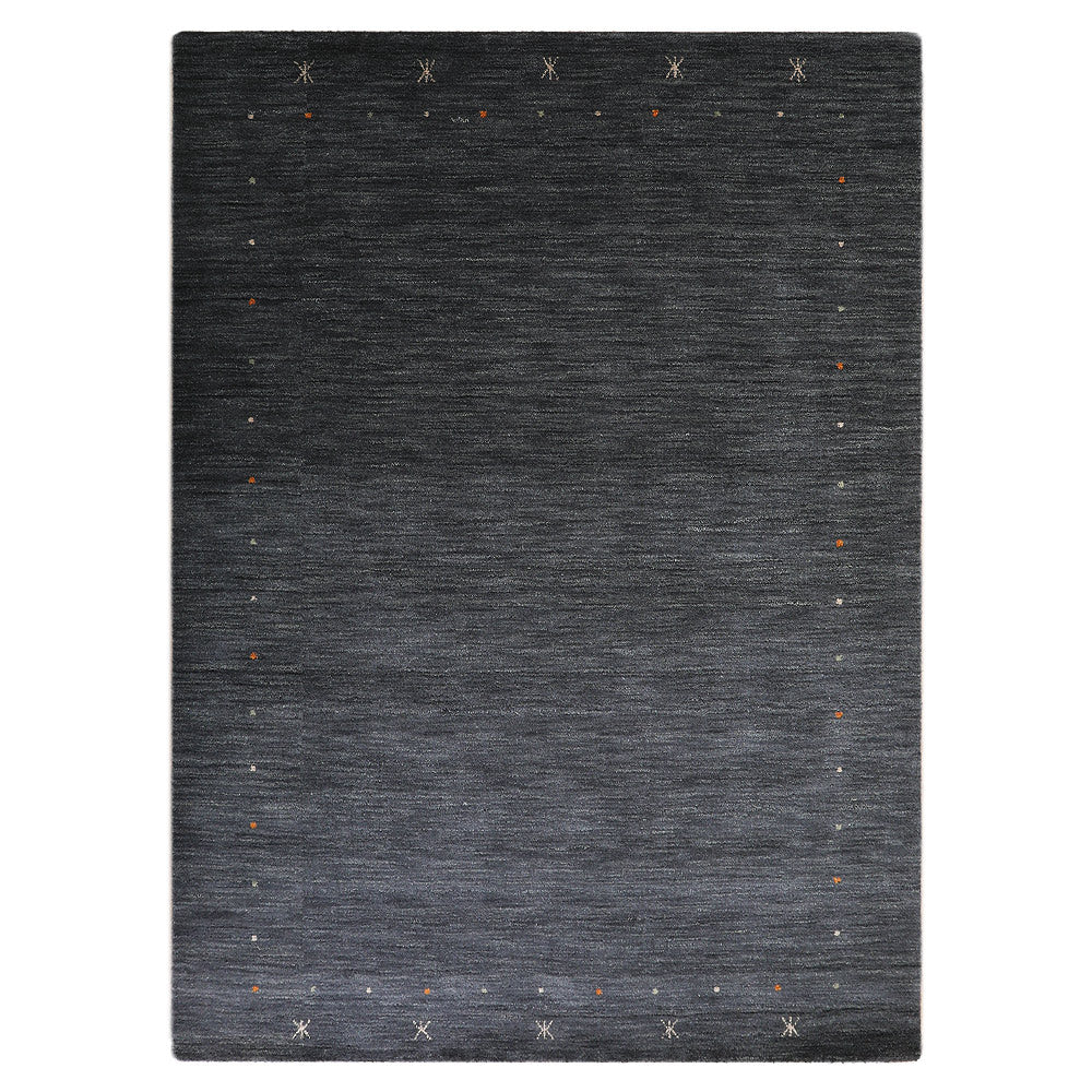 Hand Knotted Loom Wool Rectangle Area Rug Contemporary Charcoal L00109