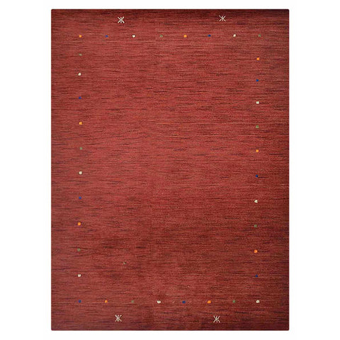 Hand Knotted Loom Wool Rectangle Area Rug Contemporary Dark Red L00109