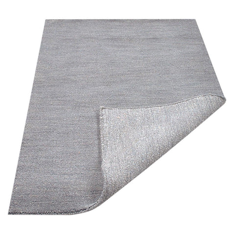 Hand Knotted Loom Wool Rectangle Area Rug Solid Gray L00111