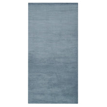 Hand-knotted-loom-Gray-Runner-Solid-Rug-Side 1