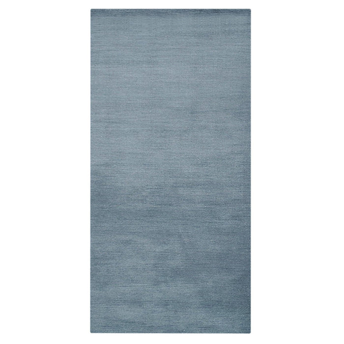 Hand-knotted-loom-Gray-Runner-Solid-Rug-Side 1