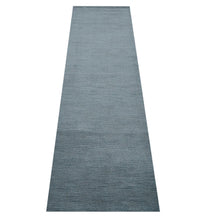 Hand-knotted-loom-Gray-Runner-Solid-Rug-Side 2