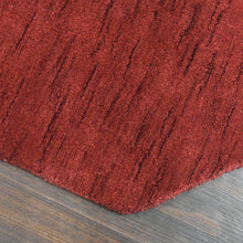 hand-knotted-loom-wool-solid-red-octagon-rug-closeup-2