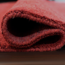 hand-knotted-loom-wool-solid-red-octagon-rug-closeup-5