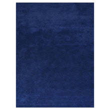 Hand Knotted Loom Wool Rectangle Area Rug Solid Aqua