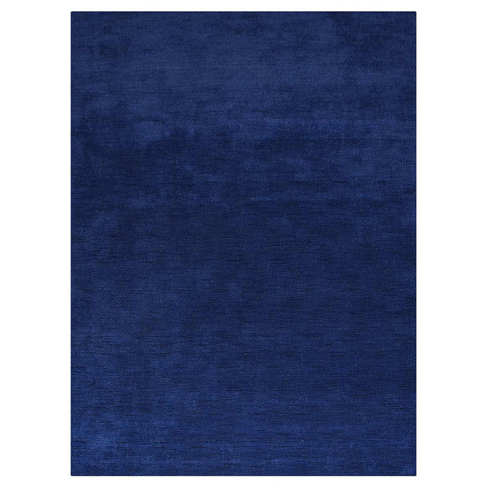 Hand Knotted Loom Wool Rectangle Area Rug Solid Aqua