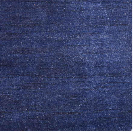 Hand Knotted Loom Wool Rectangle Area Rug Solid Aqua