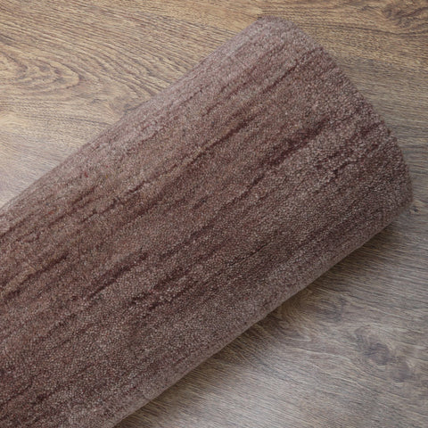 hand-knotted-loom-wool-solid-light-brown-sqaure-rug-closeup-4