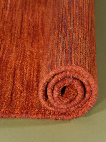 hand-knotted-loom-wool-solid-light-red-runner-rug-closeup-3