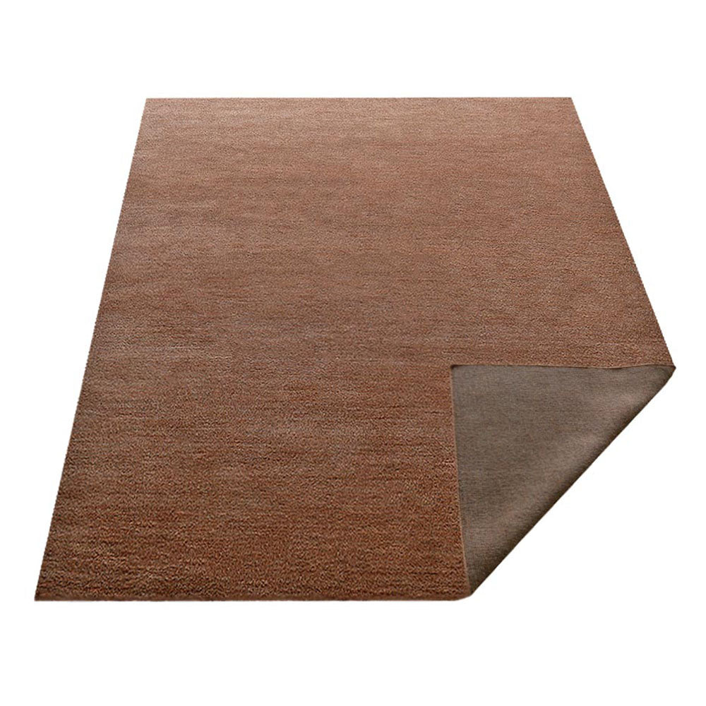 Minimalist Earth Tone Camel Wool Area Rug