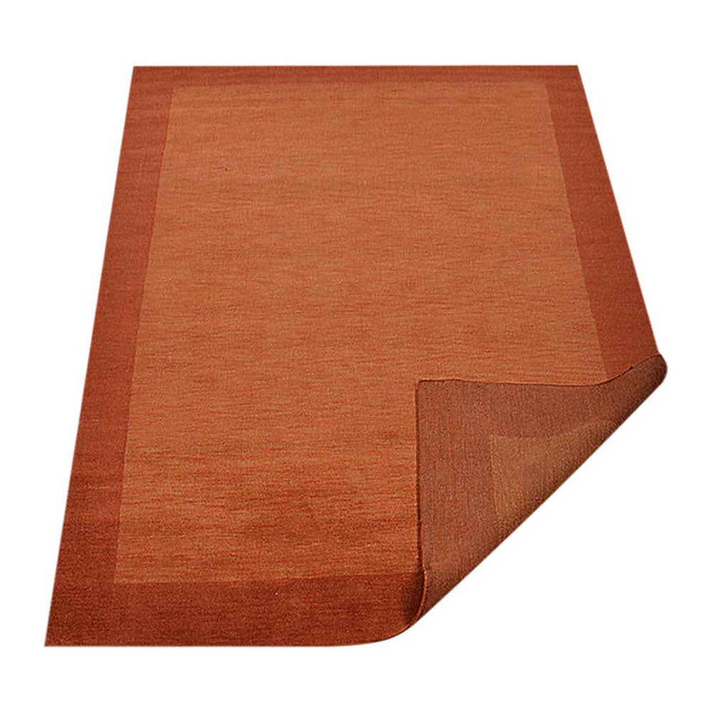 Hand Knotted Loom Wool Rectangle Area Rug Contemporary Orange L00201