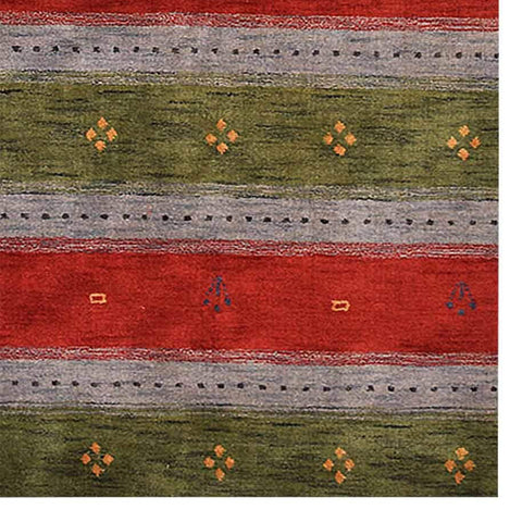 Hand Knotted Loom Wool Rectangle Area Rug Contemporary Green Blue L00212