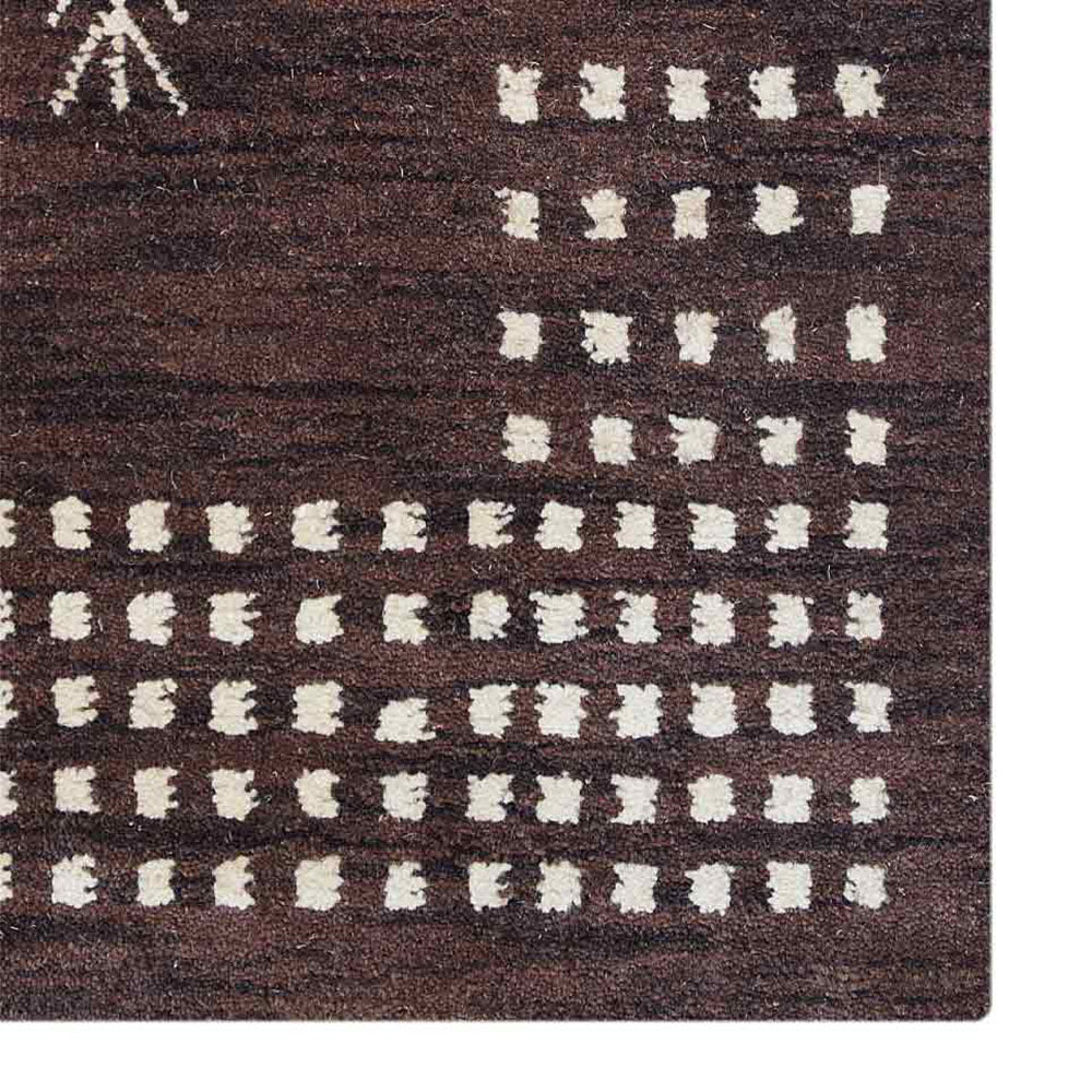 Hand Knotted Loom Wool Rectangle Area Rug Contemporary Brown L00224