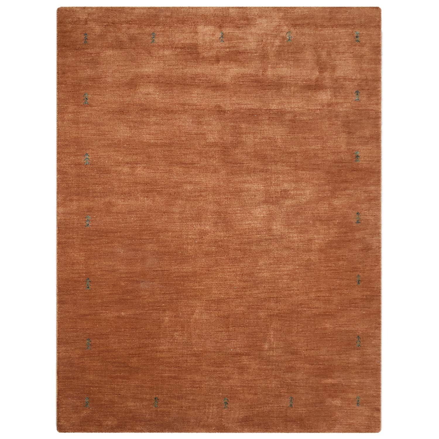 Hand Knotted Loom Wool Rectangle Area Rug Contemporary Orange L00226
