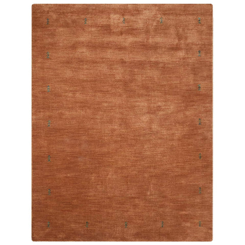 Hand Knotted Loom Wool Rectangle Area Rug Contemporary Orange L00226