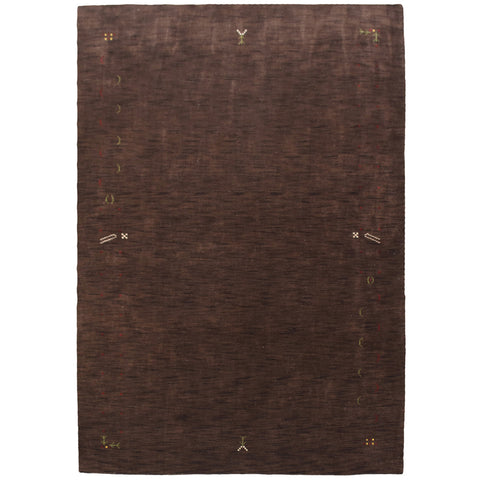 Hand Knotted Loom Wool Rectangle Area Rug Contemporary Brown L00238