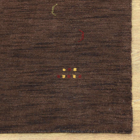 Hand Knotted Loom Wool Rectangle Area Rug Contemporary Brown L00238
