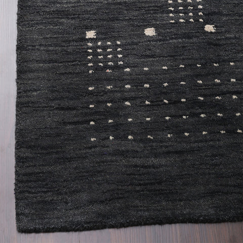 Hand Knotted Loom Wool Rectangle Area Rug Contemporary Charcoal L00504