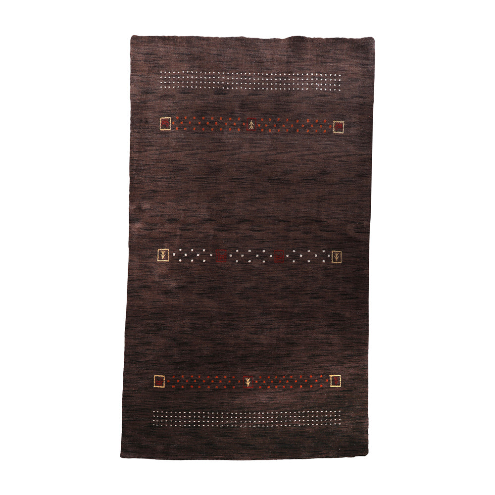 Hand Knotted Loom Wool Rectangle Area Rug Contemporary Brown L00507