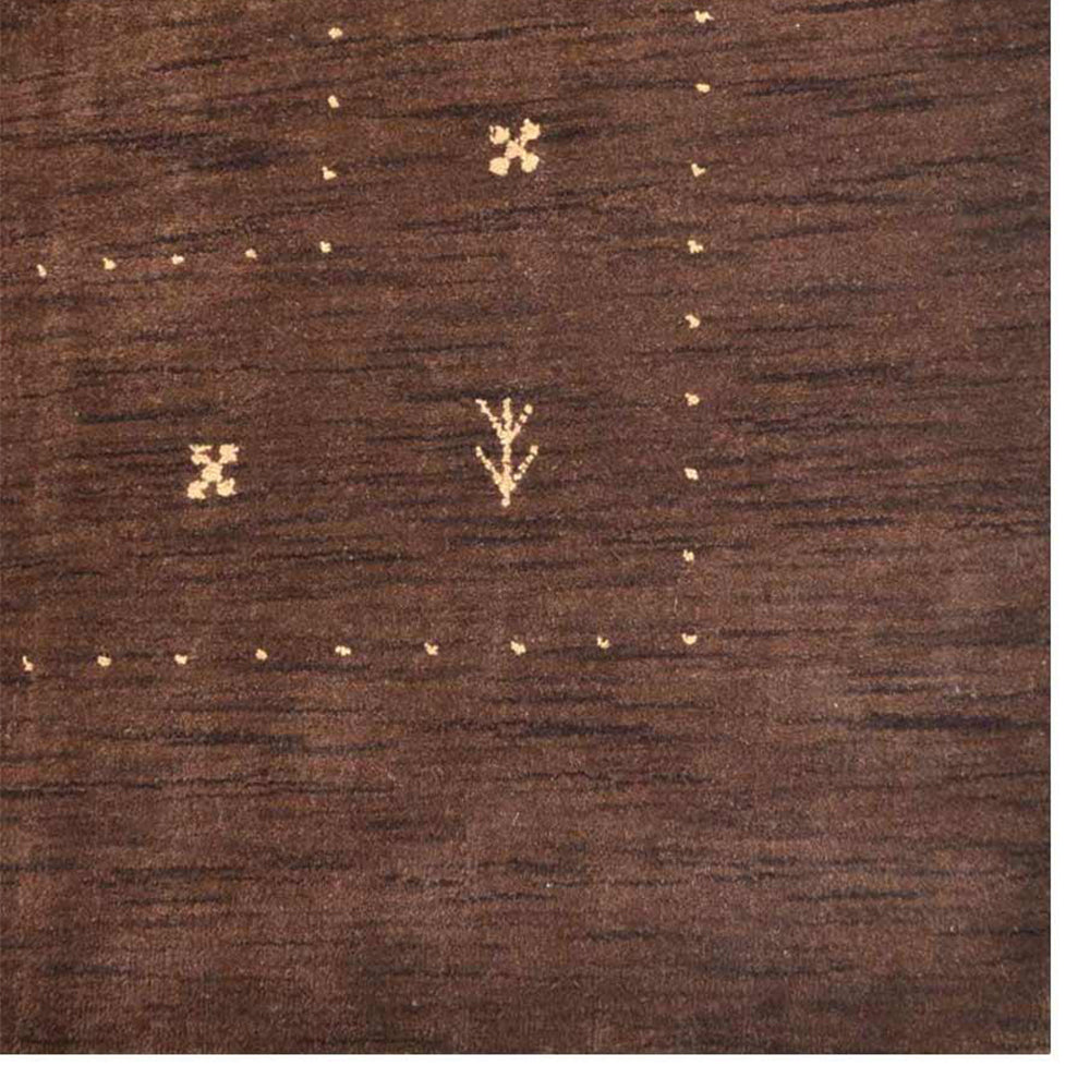 Hand Knotted Loom Wool Rectangle Area Rug Contemporary Brown L00514