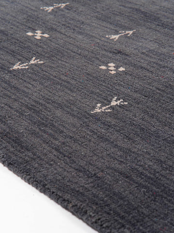 Hand Knotted Loom Wool Square Area Rug Contemporary Charcoal L00514