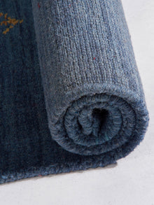 hand-knotted-loom-wool-area-runner-rug-blue-closeup 3