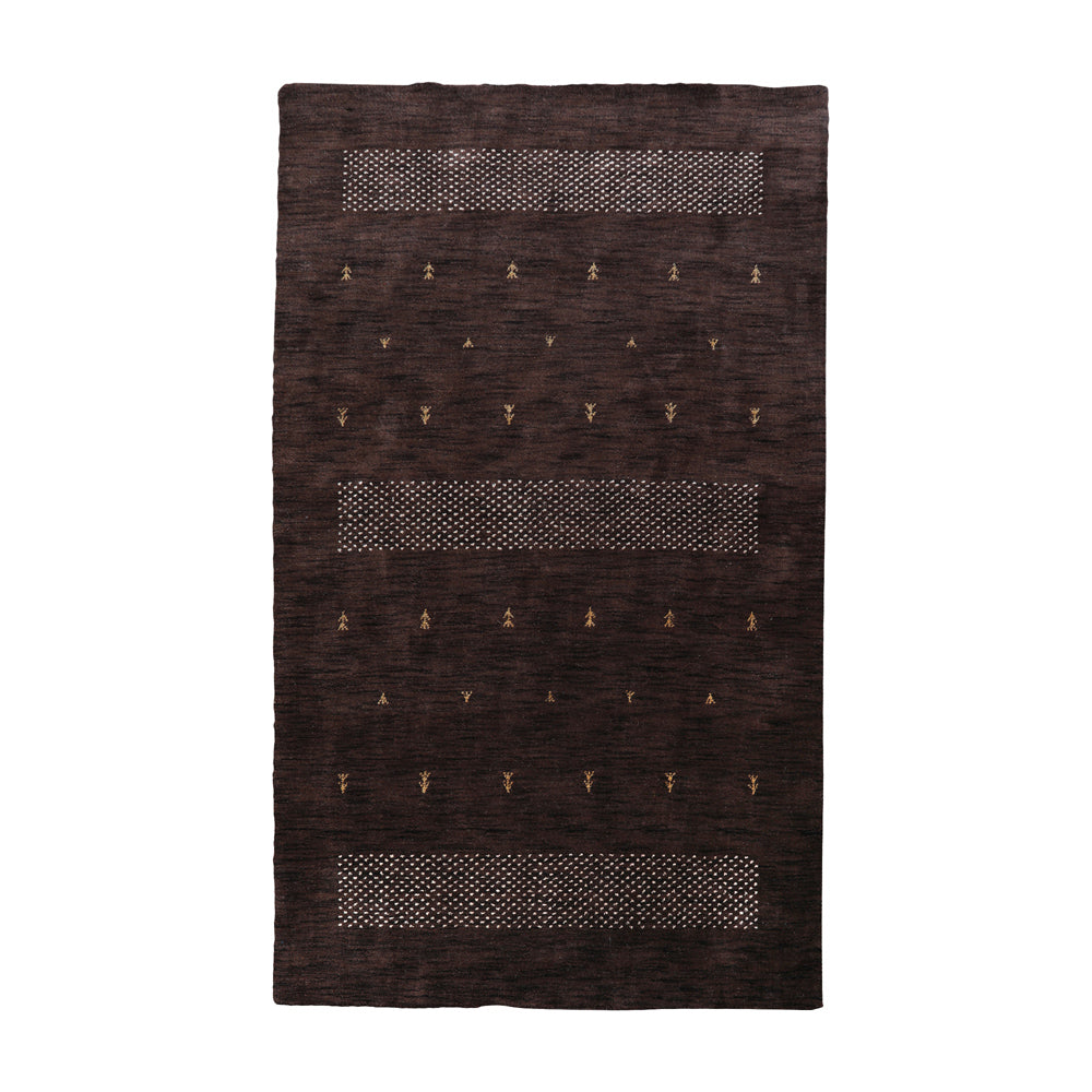 Hand Knotted Loom Wool Rectangle Area Rug Contemporary Brown L00515